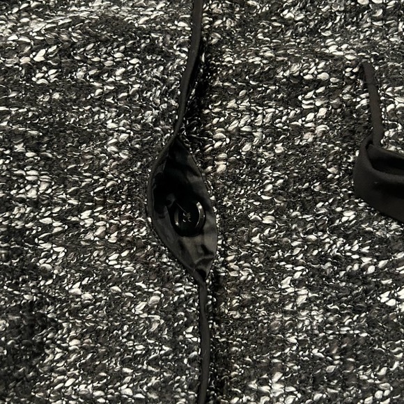 Sandro Black Grey Blazer with Button Closure Bow Tie Size - Picture 6 of 9